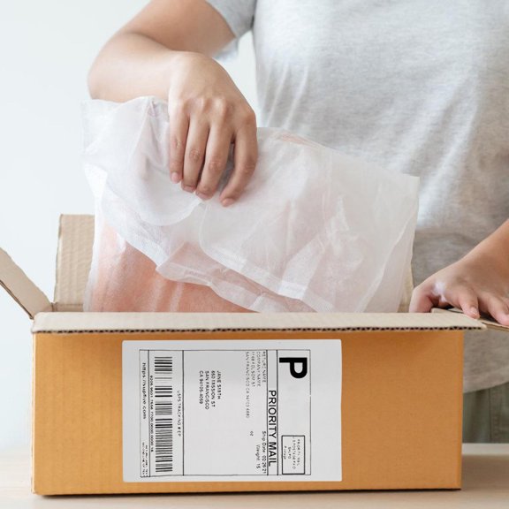 Yardwe 500Pcs White Thermal Label Stickers for Easy Addressing and Parcel Marking