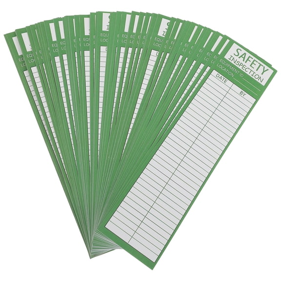 Yardwe 50Pcs Ladder Maintenance Stickers Green Vinyl Weatherproof Safety Inspection Labels for Construction Sites
