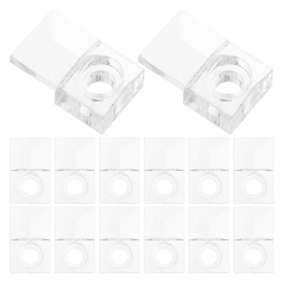 Yardwe 50Sets Transparent Wall Mirror Mounting Clips Kit Glass Holder Clamp for Secure Mirror Support