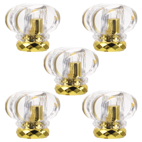 Yardwe 5Pcs Clear Perfume Bottle Replacement Caps Leak Proof Snap Lock Travel Bottle Covers