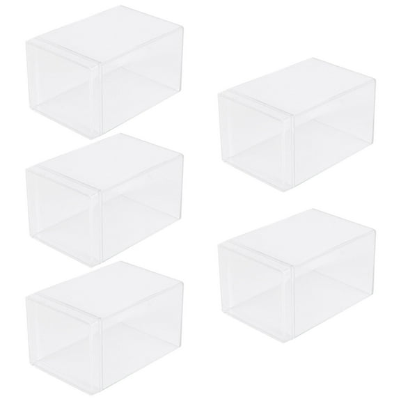 Yardwe 5-Pack Clear Display Boxes for Figurines, Transparent Storage Cases for Collectibles and Models