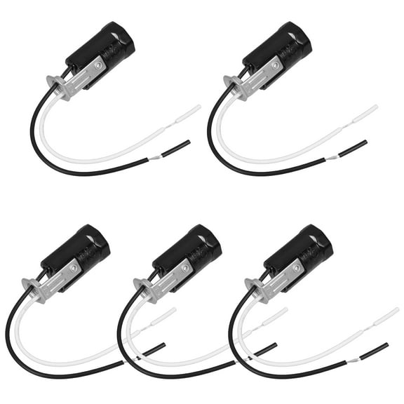 Yardwe 5Pcs Easy Install E12 Lamp Holder Socket with Wire Lead Bakelite Base for Ceiling Light Fixture