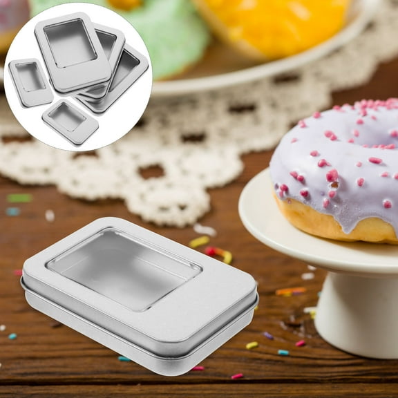 Yardwe Set of 5 Small Tinplate Storage Boxes with Lids for Jewelry, Trinkets, Keepsakes, and Home Organization