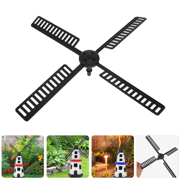 Yardwe 5Sets Windmill Replacement Accessories Black Plastic Durable Waterproof for Garden Decor