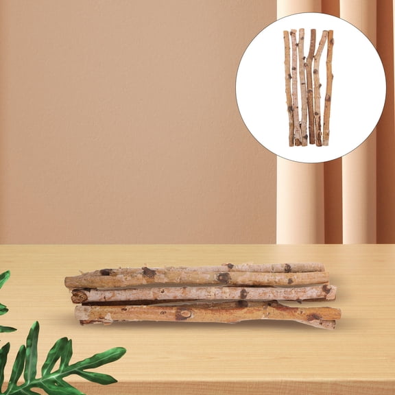 Yardwe 6Pcs Beige Wood Craft Sticks for DIY Crafts and Party Flower Arrangement Decoration