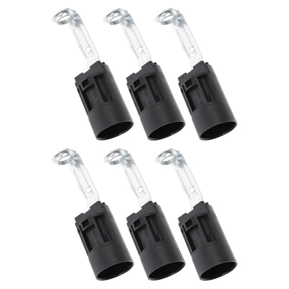 Yardwe 6Pcs Black E14 Light Socket Replacement Lamp Holder for Home Use Durable Plastic and Metal
