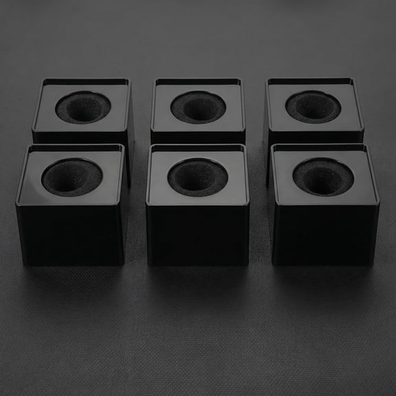 Yardwe 6Pcs Black Interview Microphone Flag Cube Portable Mic Logo Station for Press Conference and Studio Equipment