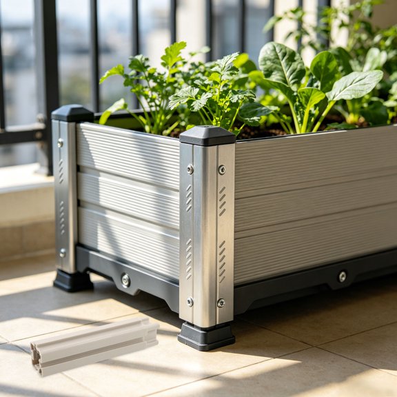 Yardwe 6Pcs Plastic Corner Posts for Planters with Stacking Post Function and Durable Balcony Legs
