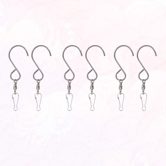 Yardwe 6Pcs 360 Degree Rotating Stainless Steel Hook for Camping Lantern Bird Cage