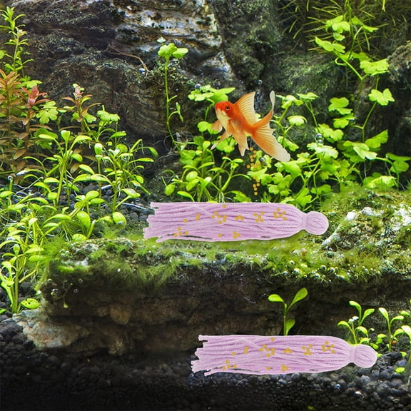 Yardwe 8Pcs Fish Tank Floating Breeding Mop Violet Woolen Yarn Ideal for Angelfish and Shrimp