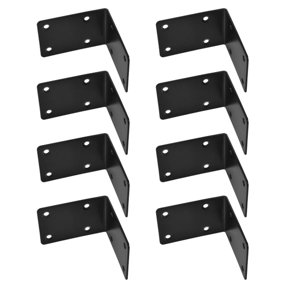 Yardwe 8Pcs Heavy Duty Black Metal Corner Brackets for Raised Garden Beds and Window Shelf Support
