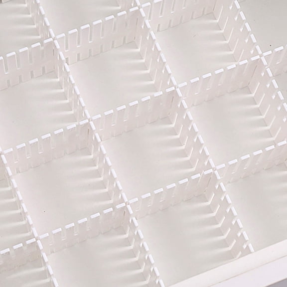 Yardwe 8Pcs Plastic Drawer Dividers White Multipurpose Sub-Grid Organizer for Home Use