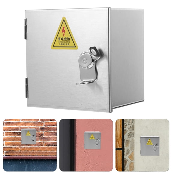 Yardwe Stainless Steel Outdoor Electrical Box with Lock Waterproof Wall Mount for Home Use