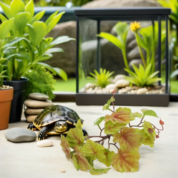 Yardwe Artificial Yellow Plants for Reptile Tanks with Flexible Modular Design