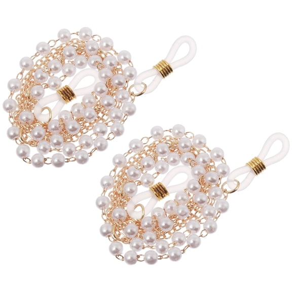 Yardwe Back to School 2Pcs Eyewear Chain Golden Metal Eyeglass Chain Cord Women for Outing