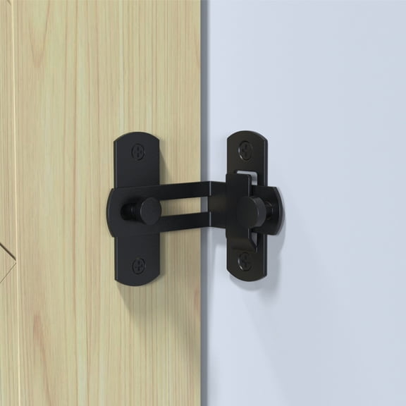 Yardwe Barn Door Lock Black Stainless Steel Thickened Rod Security Gate Latch