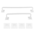 thumbnail image 1 of Yardwe 2Pcs Nail Free White Plastic Towel Rack Wall Mounted Bathroom Towel Storage Shelf, 1 of 8