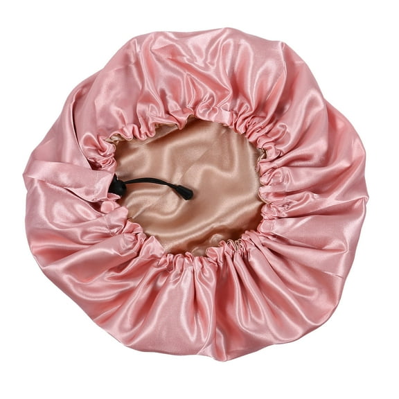 Yardwe Elastic Band Bath Caps Pink Satin 1Pcs 13x13in