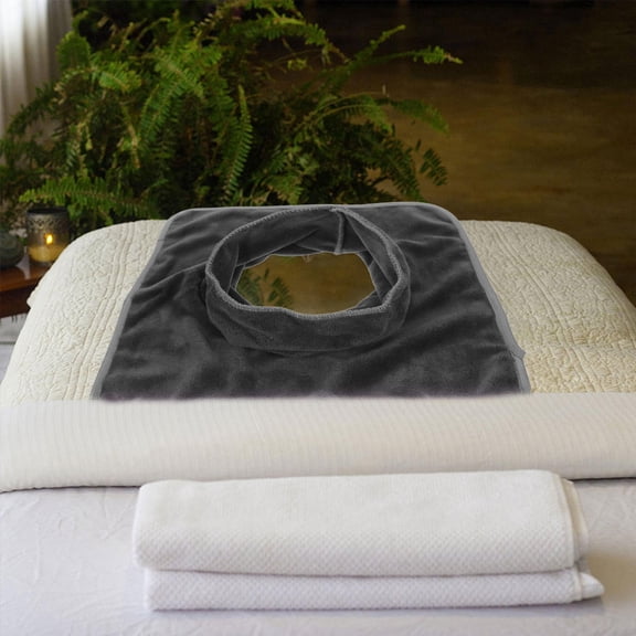 Yardwe 2Pcs Grey Massage Table Sheets Microfiber Covers for Bed with Facial Hole for Salon Use