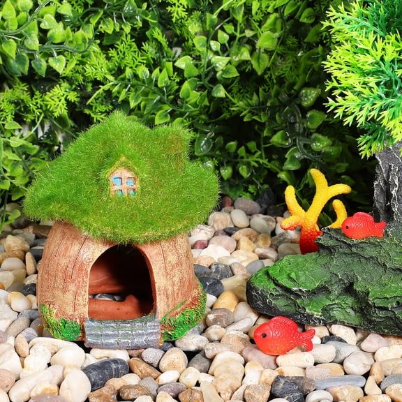 Yardwe Betta Fish Tank Decor Resin Fish House with Sturdy Build and Realistic Appearance