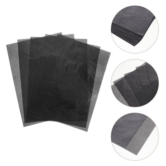 Yardwe Black Drawing Transfer Paper for Pattern Tracing Erasable Graphite Paper Efficient Design