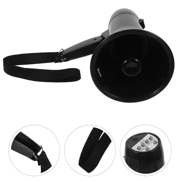 Yardwe Sports Cheering Megaphone Black Portable Bullhorn with Clear Sound Output