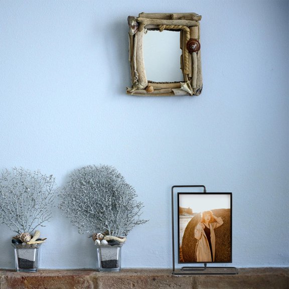 Yardwe Black Metal Rotating Photo Frame Two Sided Picture Frame Display for Wall Or Table
