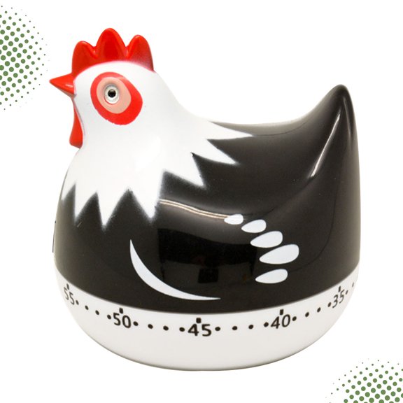 Yardwe Hen Shape Mechanical Timer for Home Cooking Black 1Set