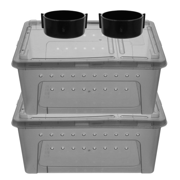 Yardwe Black Plastic Reptile Terrarium Breeding Container with Spacious Design and Ventilation