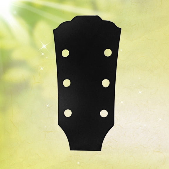 Yardwe Black Steel Guitar Headstock Decal for Guitar Neck Replacement Easy to Install Durable
