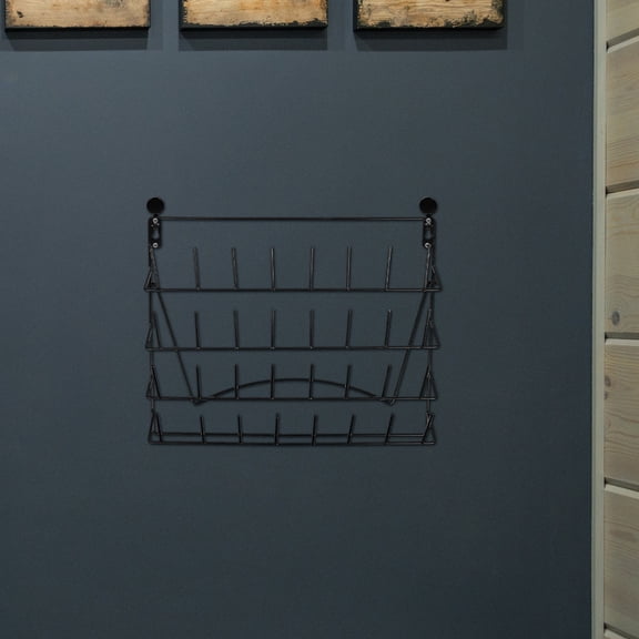 Yardwe Black Wall Mount Pegboard Rack for Lab Glassware Hanging and Large Capacity Storage