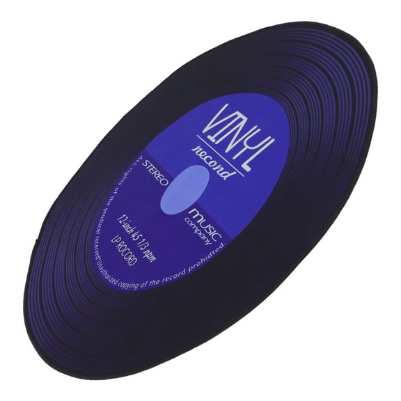 Yardwe Blue Retro 80S Music Carpet Rug Non Slip Vinyl Record Design for Living Room