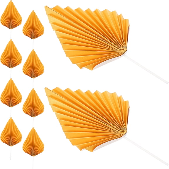 Yardwe Bohemian Leaf Cake Topper with 10PCS Paper and PVC Decorations