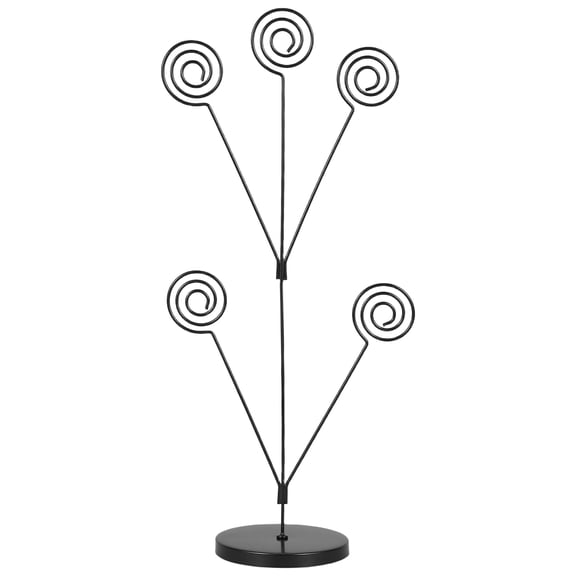 Yardwe Black Metal Photo Tree Holder with 5 Clips for Wedding Table Card Display Stand