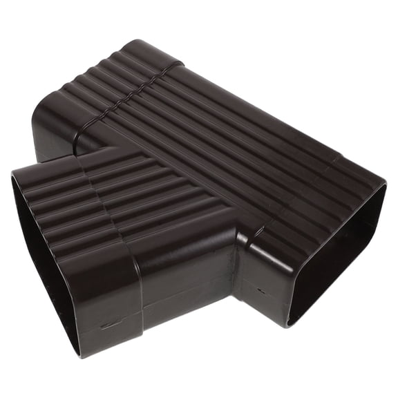 Yardwe Coffee Colored Aluminum Gutter Drain Pipe Connector Angled Tee for Durable Water Flow Control