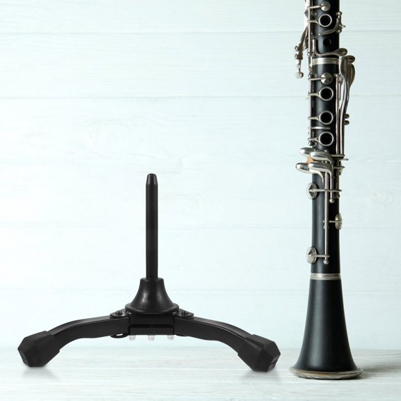Yardwe Compact Foldable Clarinet Stand Compatible with Flute and Oboe Instruments in Black