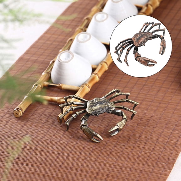 Yardwe Cute Crab Decorative Alloy Statue for Home Decor 1Pcs