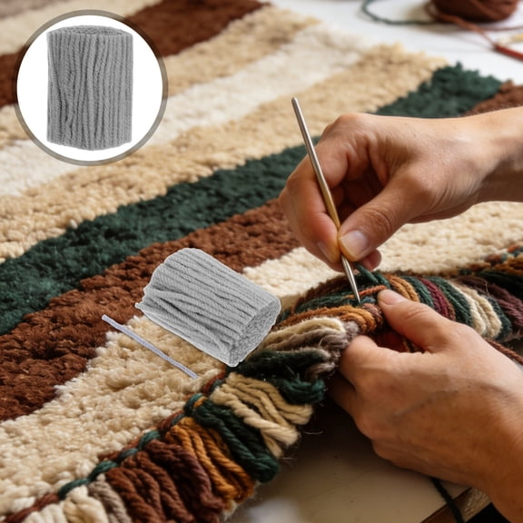 Yardwe DIY Precut Grey Cotton Yarn for Crocheting Soft Chunky Yarn Bundle for Rug Making and Handwoven Crafts