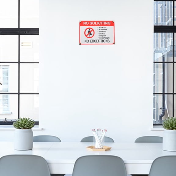 Yardwe No Soliciting Yard Sign for Home and Office, Weather Resistant Door Warning Sign for Outdoor Use