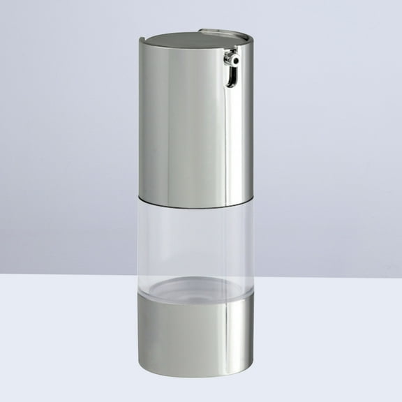 Yardwe 1Set Transparent Silver Mini Lotion Bottles with Airless Pump for Women's Travel Use
