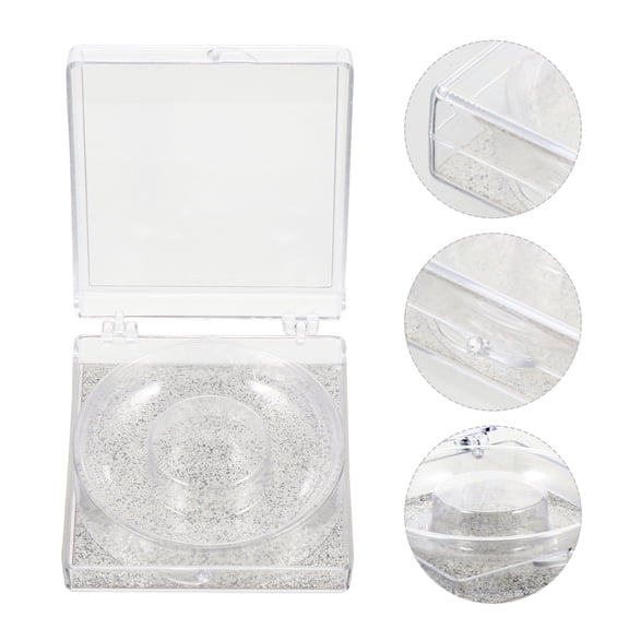 Yardwe 6Pcs Lightweight Plastic False Eyelash Organizers with Glitter Bottom for Easy Sorting