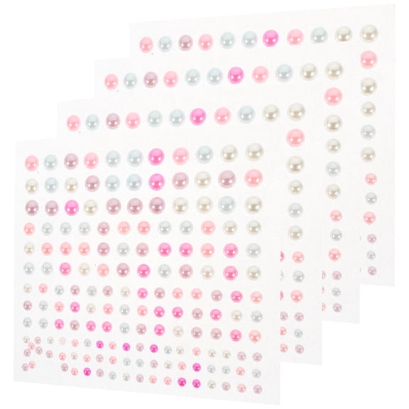 Yardwe Crafts Face Gems Stickers Multi-Colored Round for DIY Crafts 4 Sheets