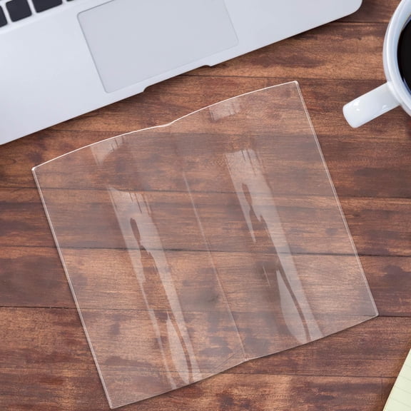 Yardwe Fan Shaped Clear Book Paperweight for Desk Display and Calligraphy Practice