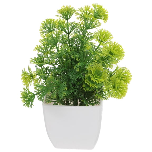 Yardwe Faux Potted Plant Green Juniper Bonsai for Home and Bathroom Decoration