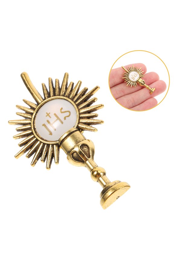 First Pin Golden Cross Brooch Symbol Keepsake Clothing Accessories 1Pcs