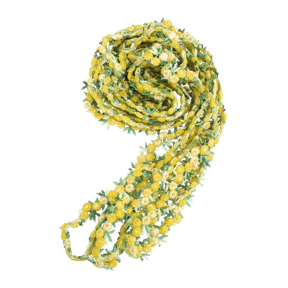 Yardwe Flower Embroidery Trim Ribbon Polyester Silk DIY Crafting for Women 1Pack