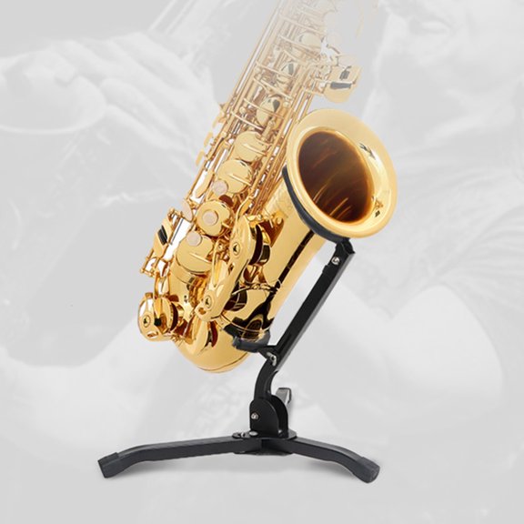 Yardwe Foldable Saxophone Storage Rack with Sponge Cushion Black Design for Easy Transport