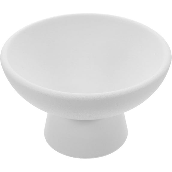 Yardwe Footed Ceramic Fruit Bowl - 5.11 Inch Decorative Serving Tray for Desserts, Snacks, and Fruits, Ideal for Kitchen Counter, Parties, and Dining Table Decor (White)