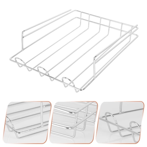 Yardwe Stainless Steel Beer Bottle Organizer Rack for Refrigerator, Practical 1Pc Beverage Storage Solution