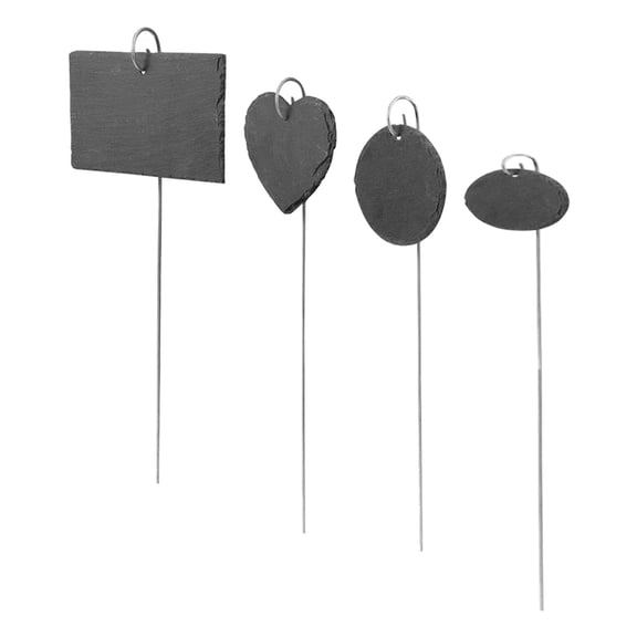 Yardwe Garden Markers Assorted Colors Modern Design Easy Insert Slate and Stainless 4Pcs